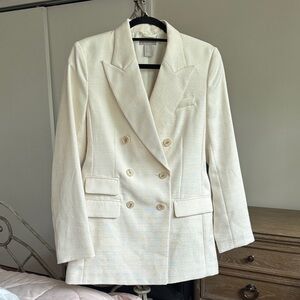 H&M Double-Breasted Cream Blazer